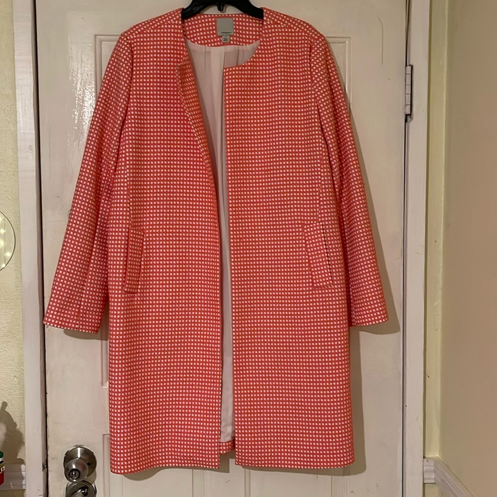 Pink and white light coat
